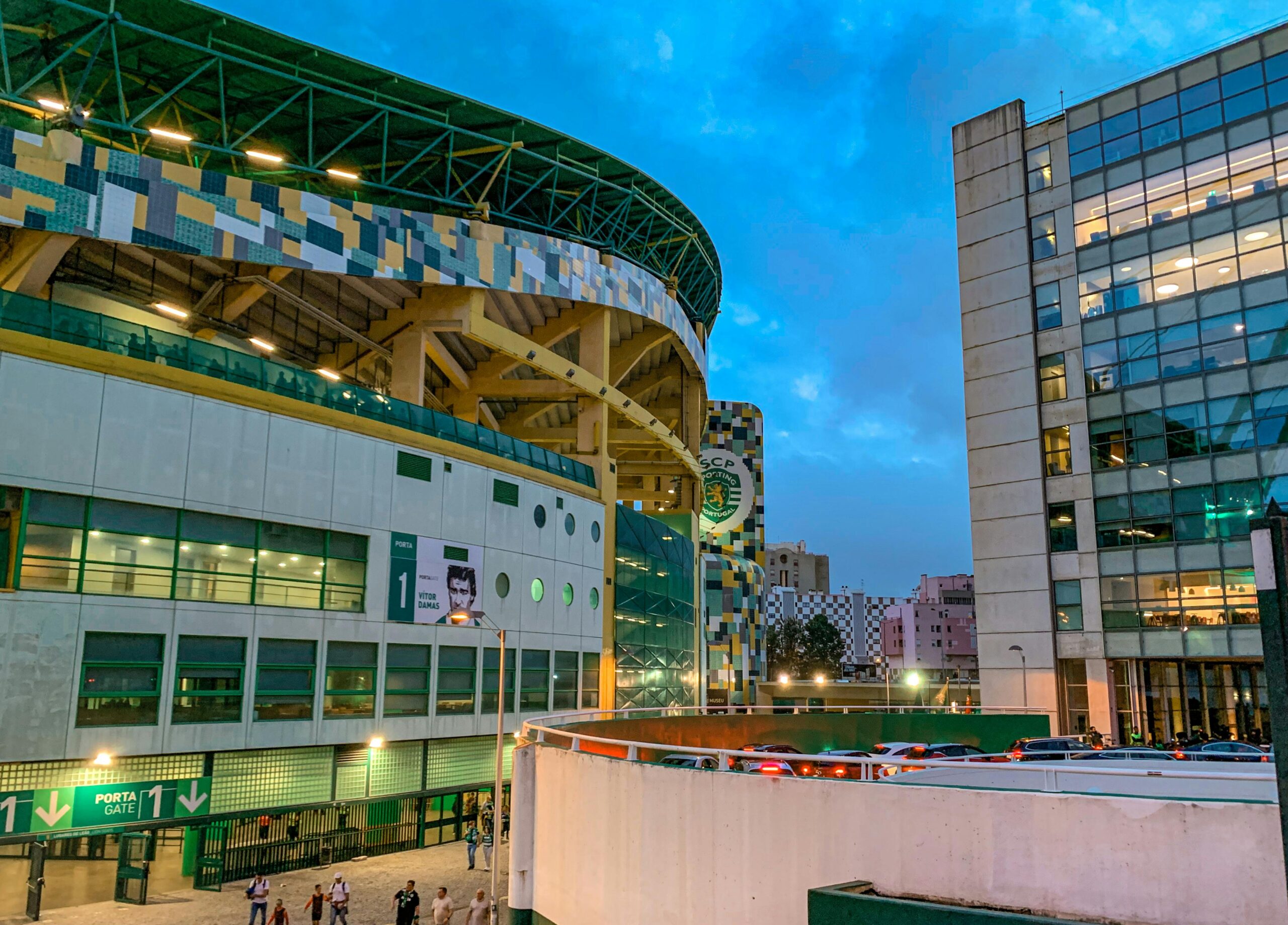 View of the Facade of the Estadio Jose Alvalade - a Football Stadium in Lisbon, Portugal